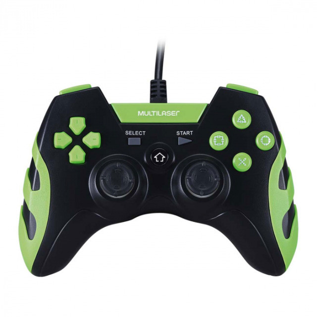 Controle Gamer Ps3 E Pc Preto E Verde Js091 Multilaser