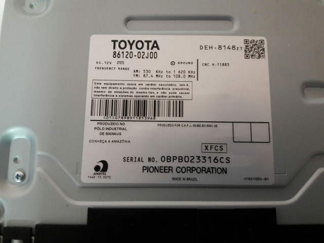 CD Player Automotivo Pioneer DEH-8148ZT Toyota Corolla 2015 a 2017 - Foto 4
