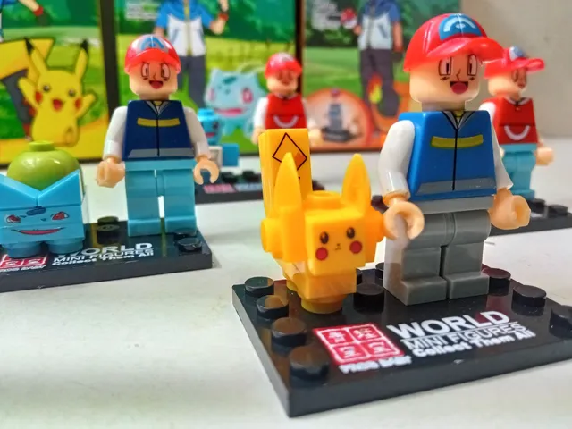 Pokemon Go Miniatura De Coleção Comapativel Com Lego Ash E Pikachu