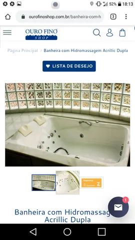 Banheira Hidrom Acríllic Dupla Premium Ouro Fino - Foto 5