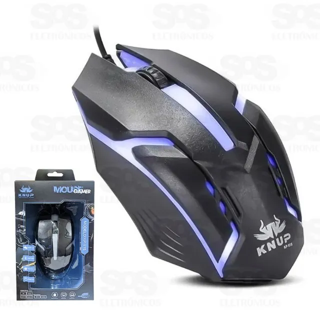 Mouse (para jogos) Gamer USB 2.0 1600 DPI preto KP-V15 KP-V15 KNUP