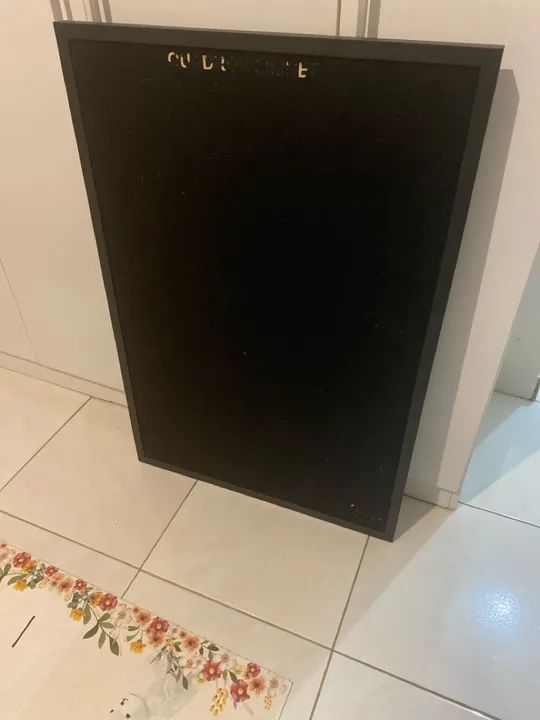 Moldura quadro com feltro grande 63cmx92cm preto - Foto 2