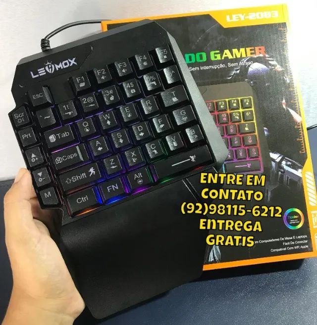 Teclado Gamer de Uma Mão Com Apoio de Punho- Entregas 9h as 22h - Foto 4