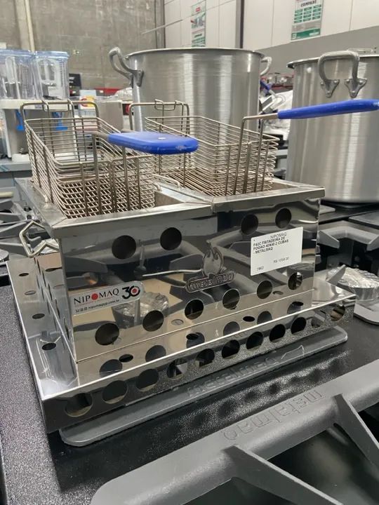 F42C FRITADEIRA DE FOGÃO 40x40 2 CUBAS - METALMAQ  - Foto 4