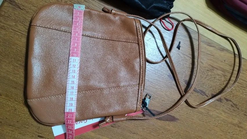 Bolsa de couro legítimo marrom - Foto 3