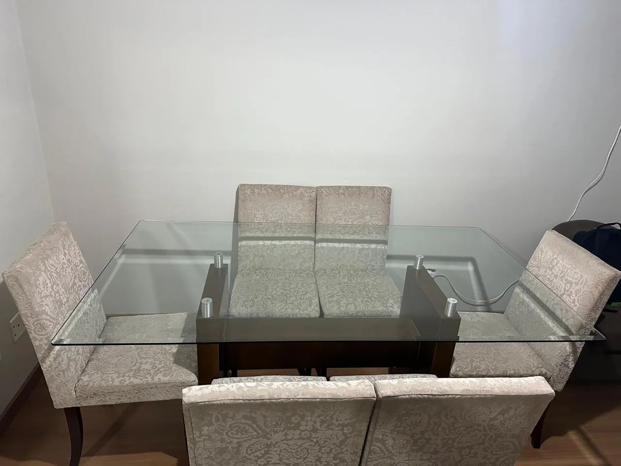 Conjunto de Mesa de Jantar de Vidro com 6 Cadeiras - Foto 6