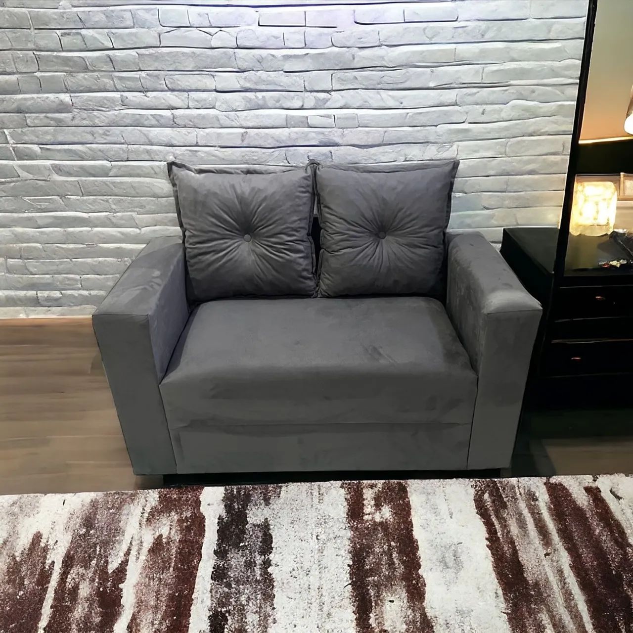 Conjunto de sofá com almofada soltas várias cores e um puf brindepague na entrega - Foto 4