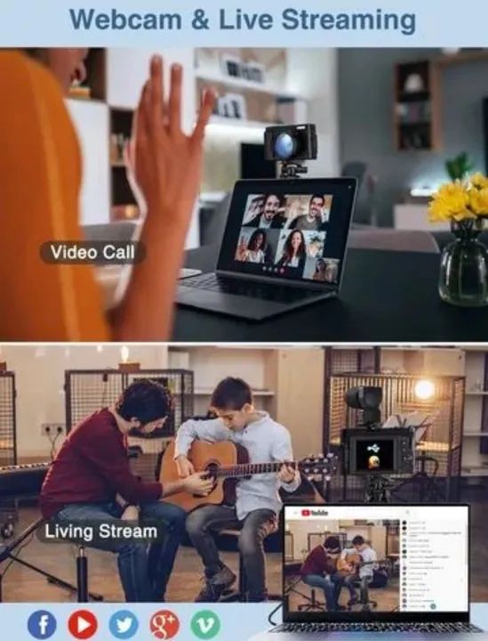 Camera Fotografica 4k e Filmadora Melcan Webcam vídeo vlog live streem  - Foto 5