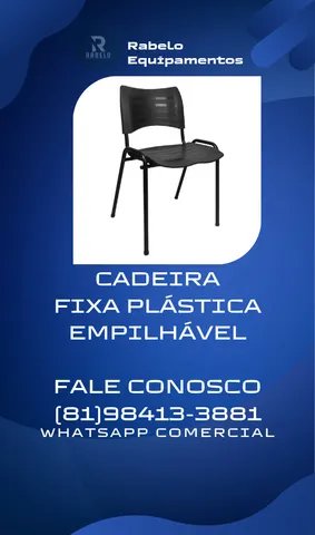 Cadeira Fixa Plástica empilhável em até 5x sem juros no cartão