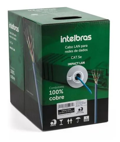  Cabo De Rede Impact Lan Cat5e 4px24 Preto Intelbras 305m - Foto 2