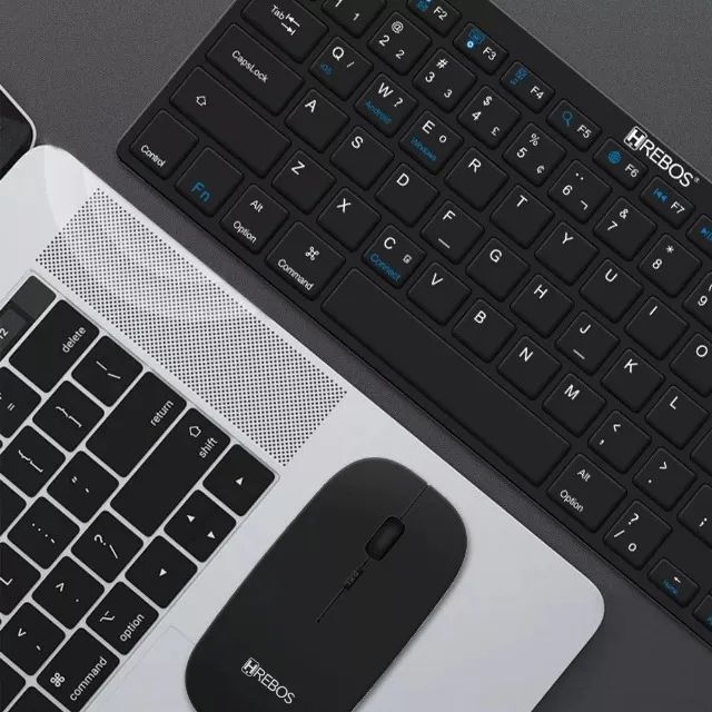 Kit Teclado E Mouse Bluetooth Sem Fio P/ Notebook Tablet Cor Do Teclado Preto - Foto 4