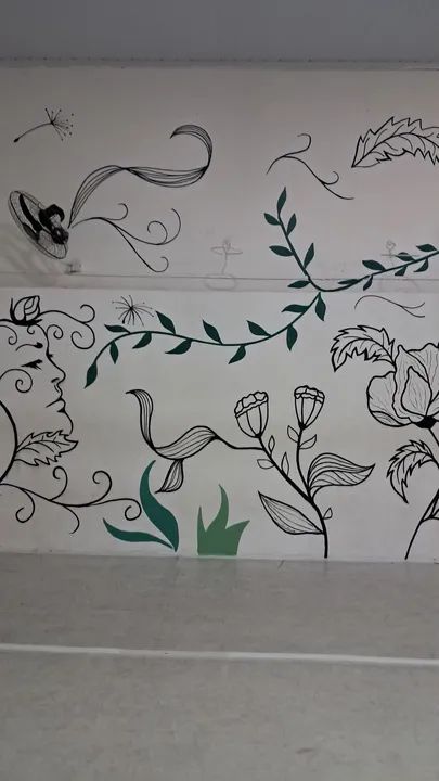 Desenho floral em paredes - Foto 4