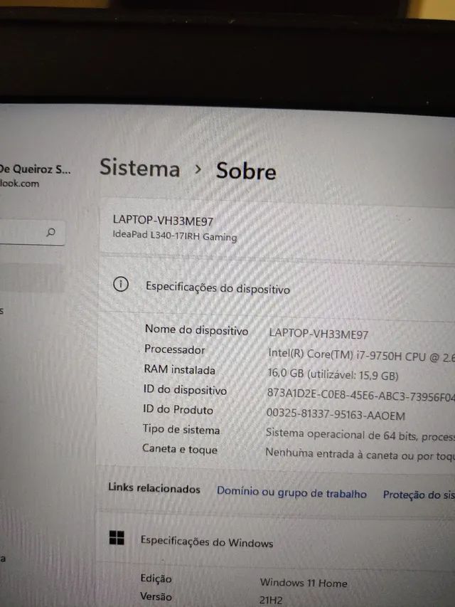 Notebook Lenovo IdeaPad L340-17IRH Gaming 81LL 17 Polegadas - Foto 5