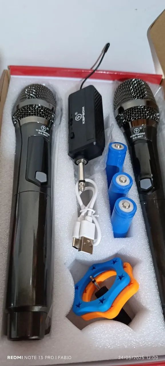 Microfone Sem Fio Karaokê KBPROM KA-M67 - Foto 2