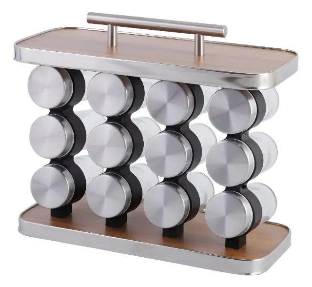 Porta Temperos Condimento Vertical Com Alça Inox 12 Potes - Foto 3