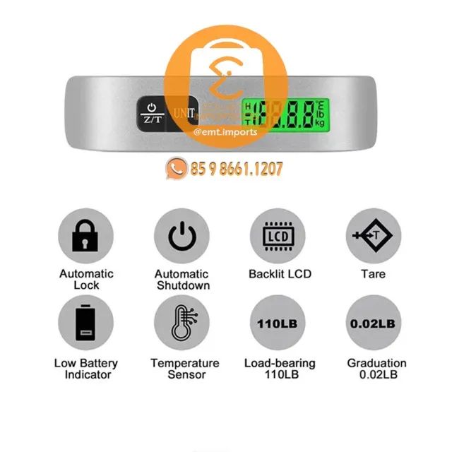 Balança Portatil Digital de Mão com Alça Até 50kg BM-A09 - Foto 5