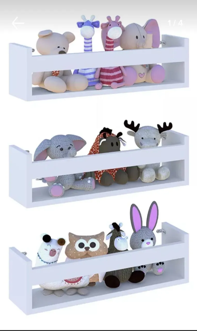 Prateleira de Parede Branca para Brinquedos
