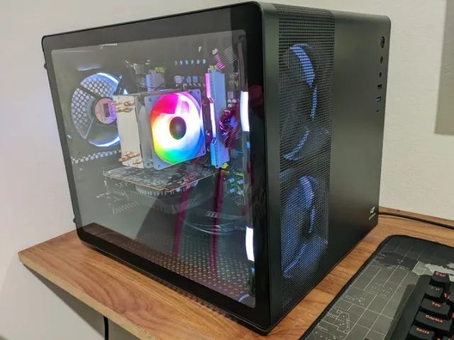 PC Gamer Completo Xeon 2650v4 RX6400 com monitor, mouse e teclado, roda tudo - Foto 2