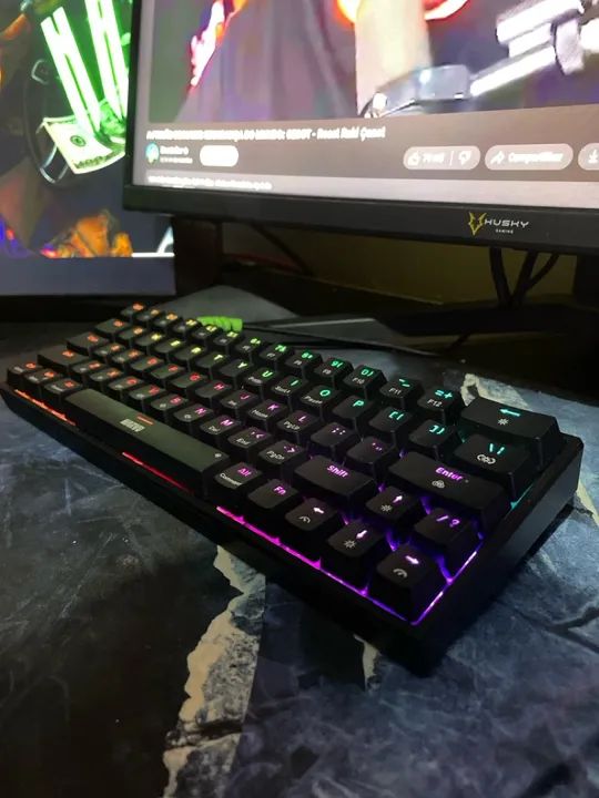 teclado mecânico gamer rgb switch amarelo