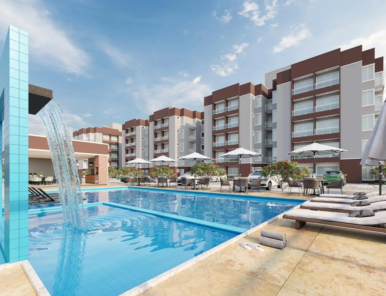 VILLAGE DI CAVALCANTI Condomínio de aptos c/45m², 2 suítes e varanda no passar