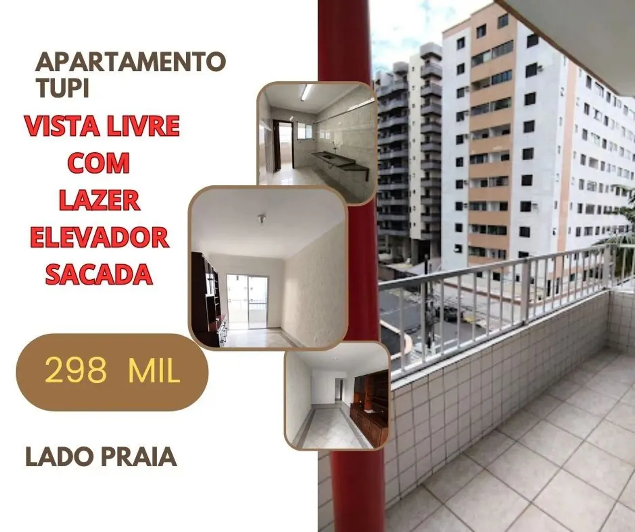 Apartamento para Venda em Praia Grande, Tupi, 1 dormitório, 1 banheiro, 1 vaga