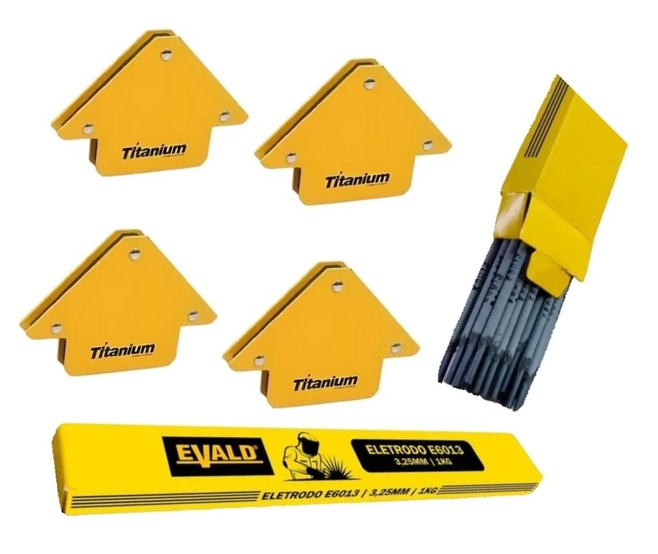 Kit Solda Esquadro Magnético e Eletrodo Evald 