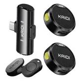 Microfone Duplo Kaidi Tipo C Lapela Kmf4-c Wireless Usb-c P/ Celular Loja Coimbra Entrega - Foto 3