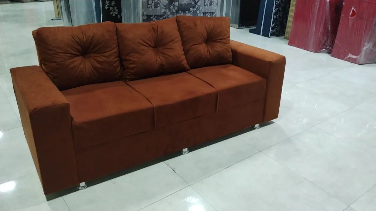 Modern Gray Sofa - 3-Seater with Free Ottoman65566225574914122
