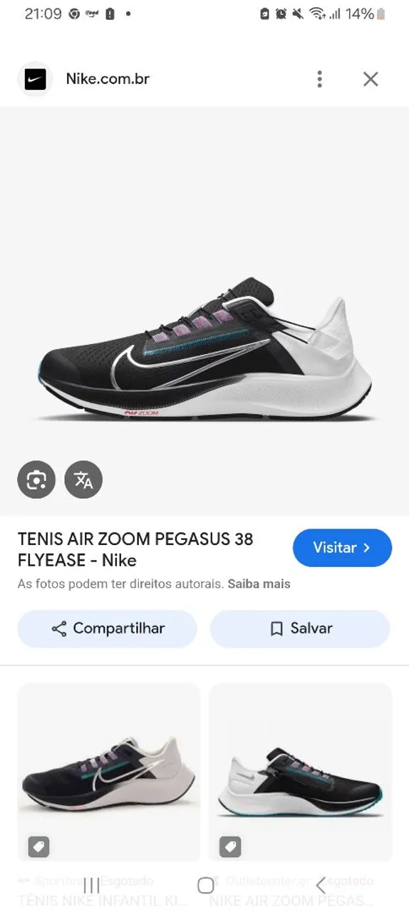 Tênis Air Zoom Pegasus 38 Flyease Nike