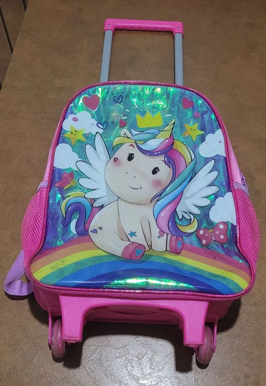 Mochila de Rodinhas Infantil Unicórnio
