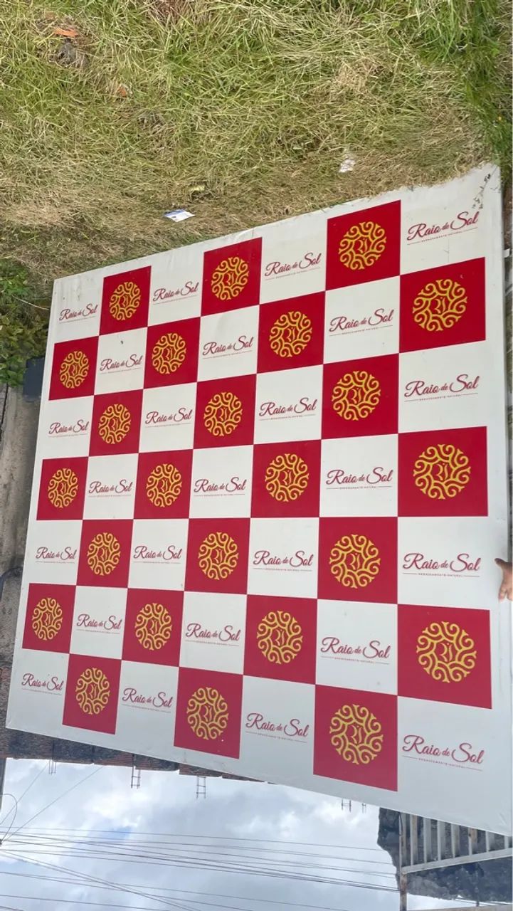 Banner painel faixada propaganda bronze natural 