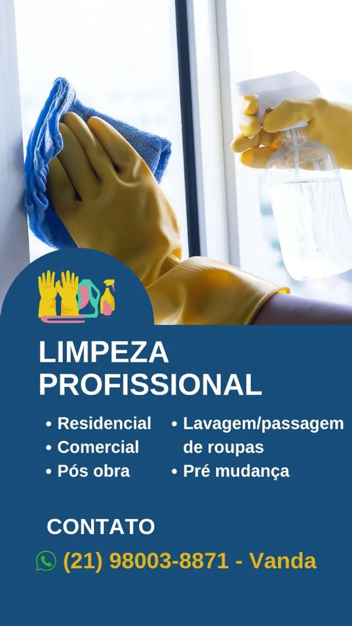 Limpeza profissional - Faxina Residencial, Comercial e Pós Obra