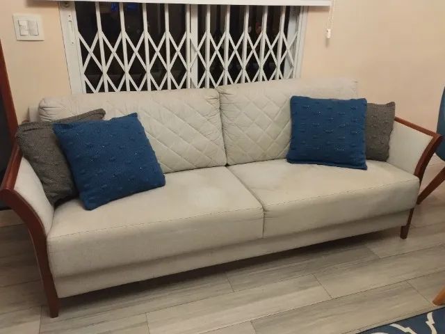 Sofá 3 lugares linho  - Foto 3