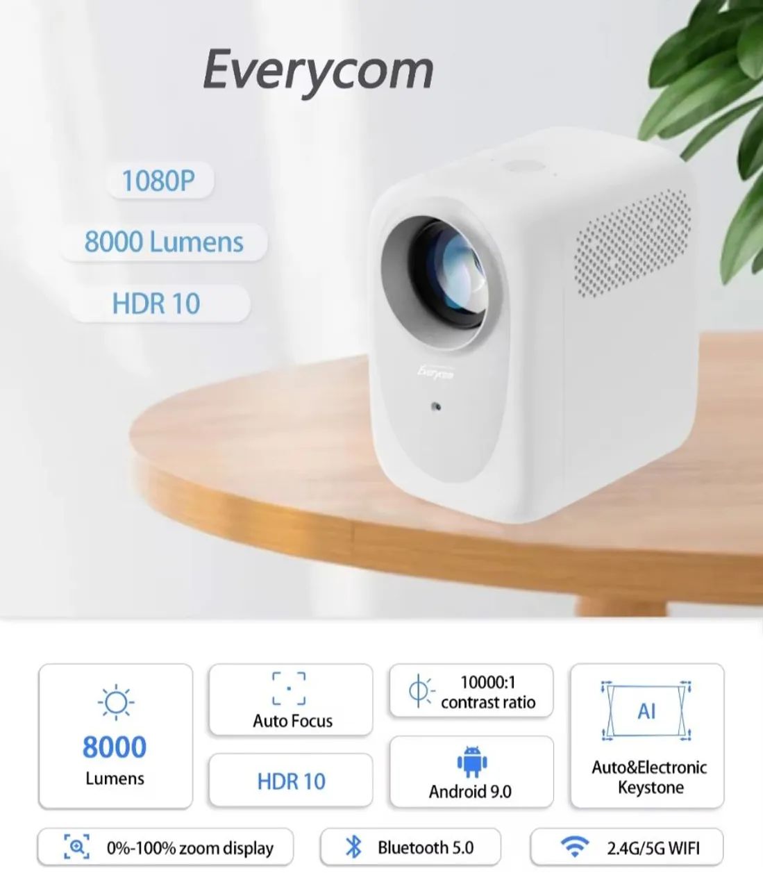 Transforme sua sala em cinema de 200 polegadas - Projetor Portatil Everycom R11<br> - Foto 3