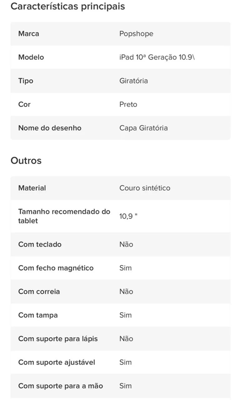 Capa Case Premium Giratória Para iPad 10 10.9 Cor Preto - Foto 3