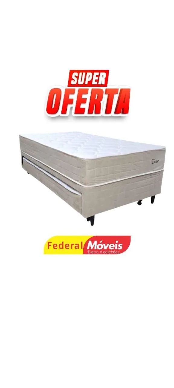 Cama Box Casal com Auxiliar e Colchão 1,38m Nova - Entregamos 