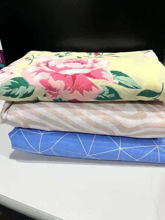 3 lençóis de algodão 50 reais os 3