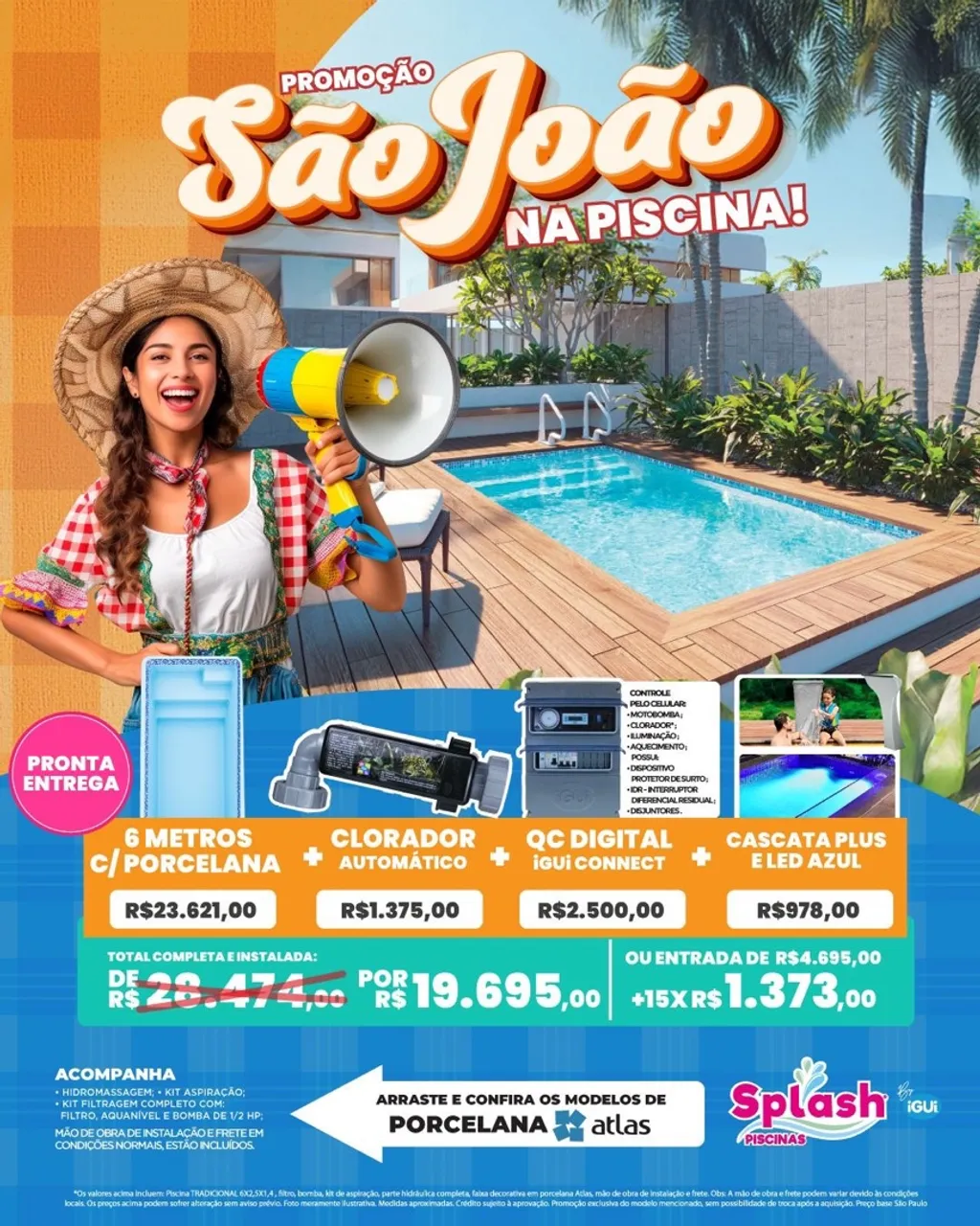 Piscinas a pronta entrega apartir de R$ 9.800,00