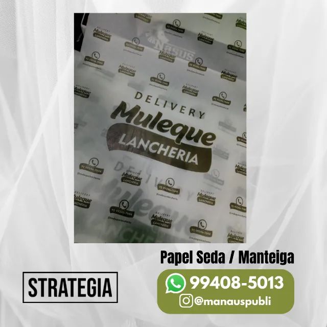 Papel de Seda Personalizado 33x48cm - Arte e Entrega Incluso Manaus - Foto 3