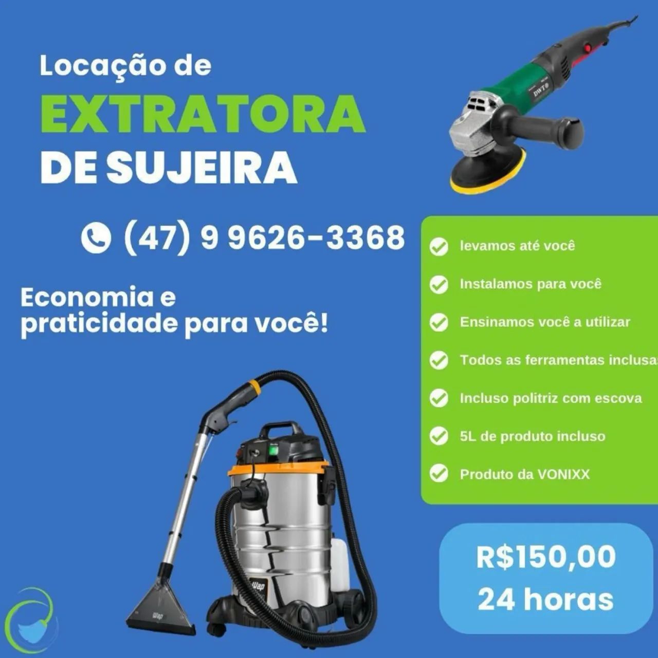 Locação de extratora de sujeira 