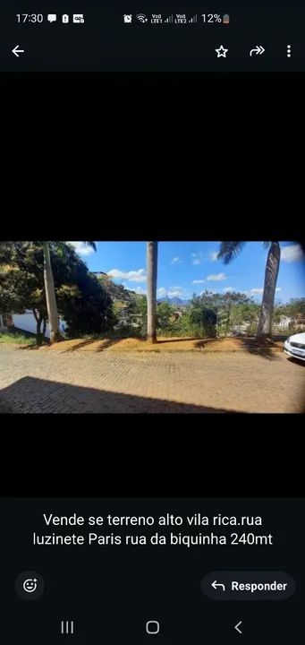 Terreno vila rica 
