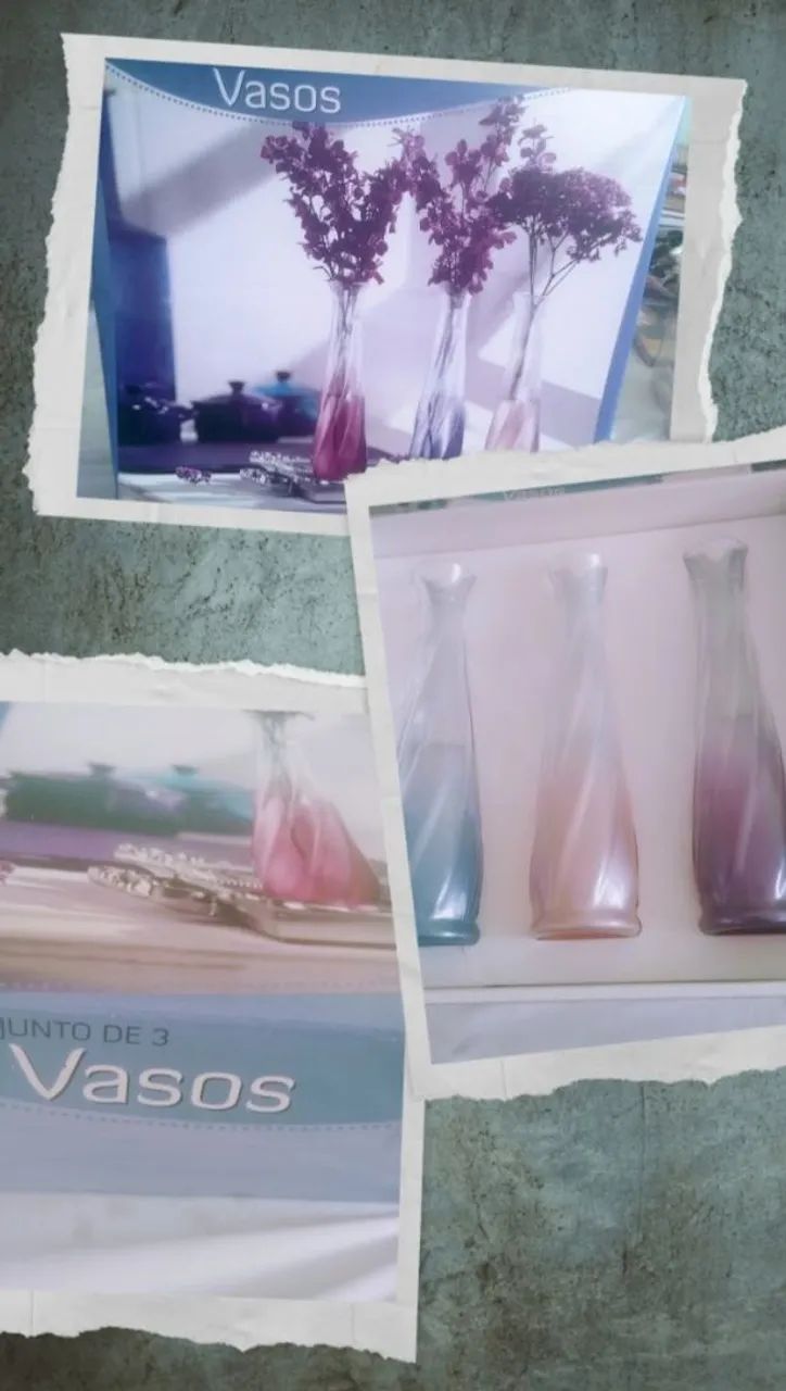 Kit com 3 Vasos solitários Novos!