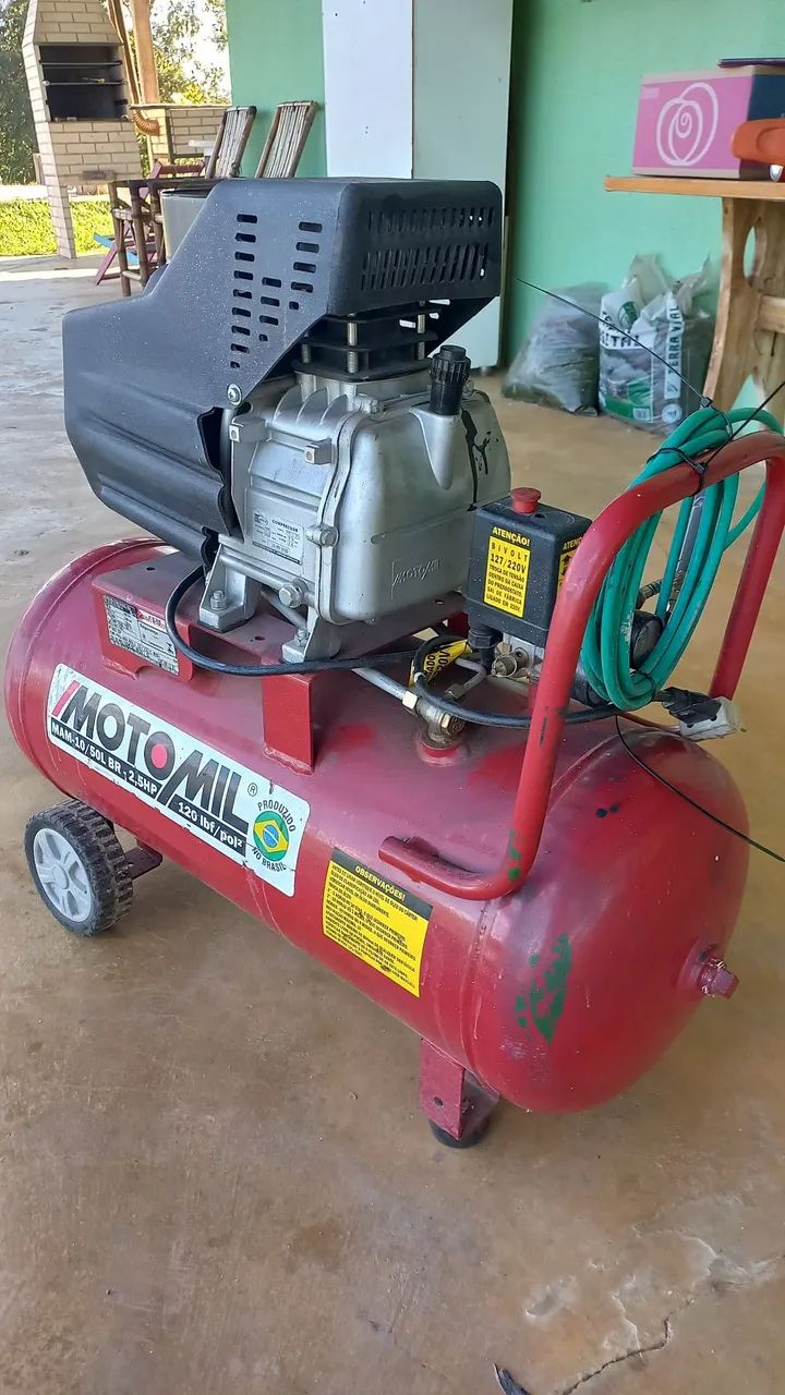 Compressor de ar MotoMil 10/50L 2,5HP Bivolt