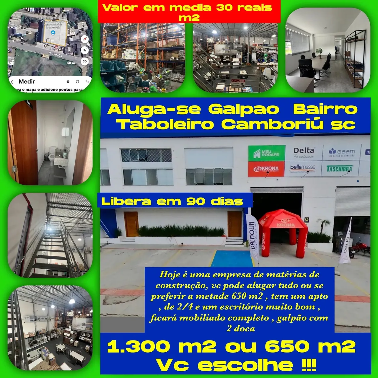 Aluga se Galpões 1.300 Camboriu sc Bairro Taboleiro