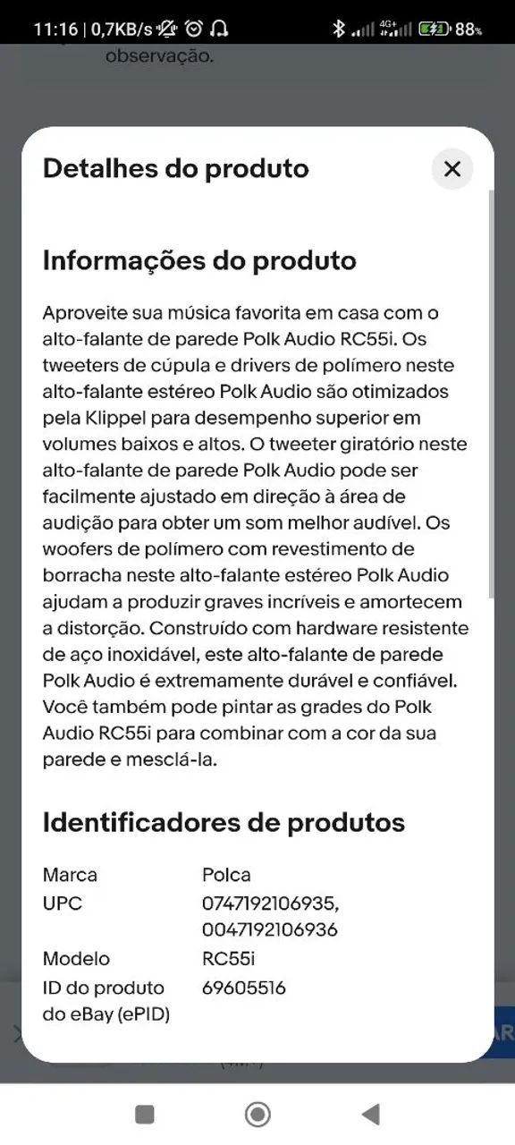 Caixa acústica de embutir arandela quadrada - Foto 4