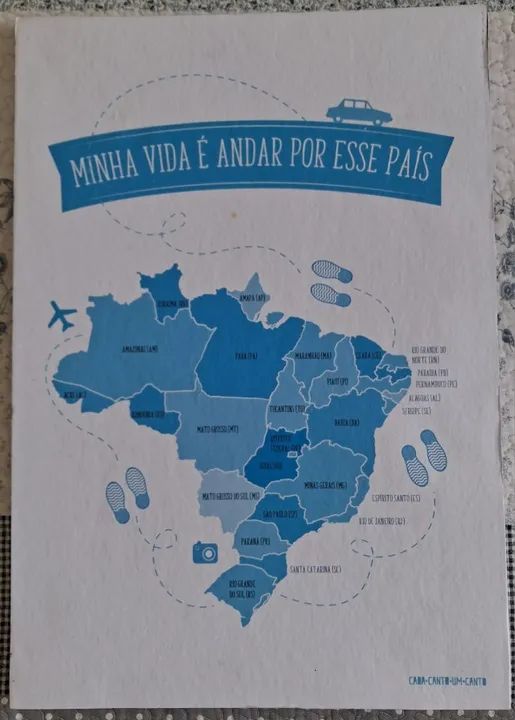 Quadro Decorativo Mapa Brasil com Moldura e Vidro para Marcar Viagens - Foto 2