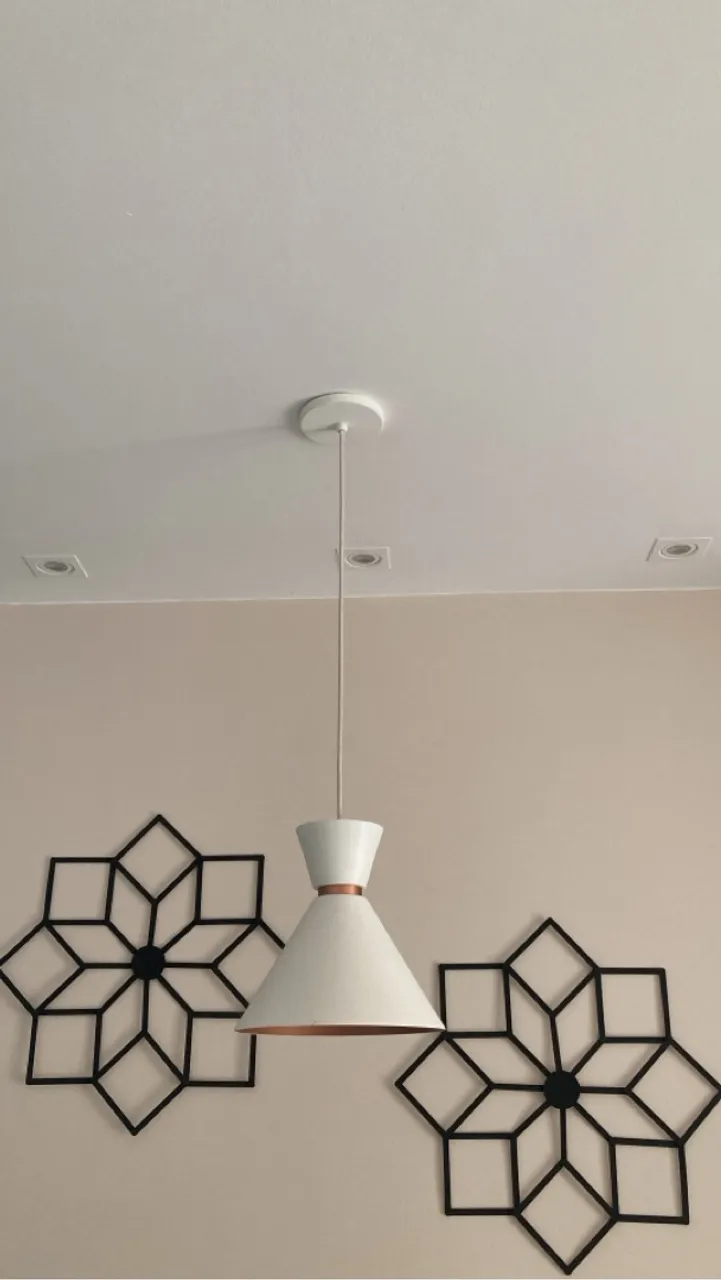Luminária Pendente Branco e Rosê