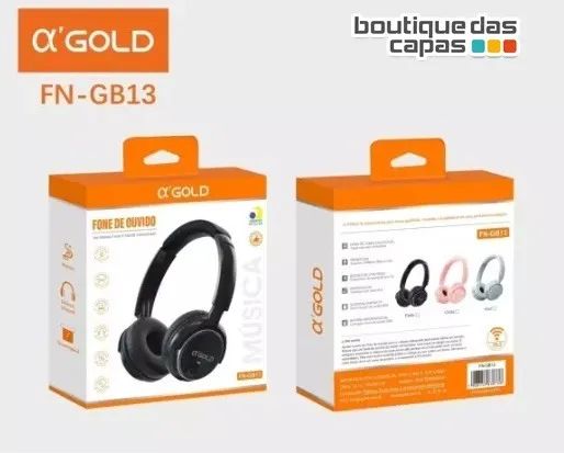 FONE DE OUVIDO SEM FIO BLUETOOTH HEADPHONE A GOLD FN-GB13 ADULTO E INFANTIL - Foto 2
