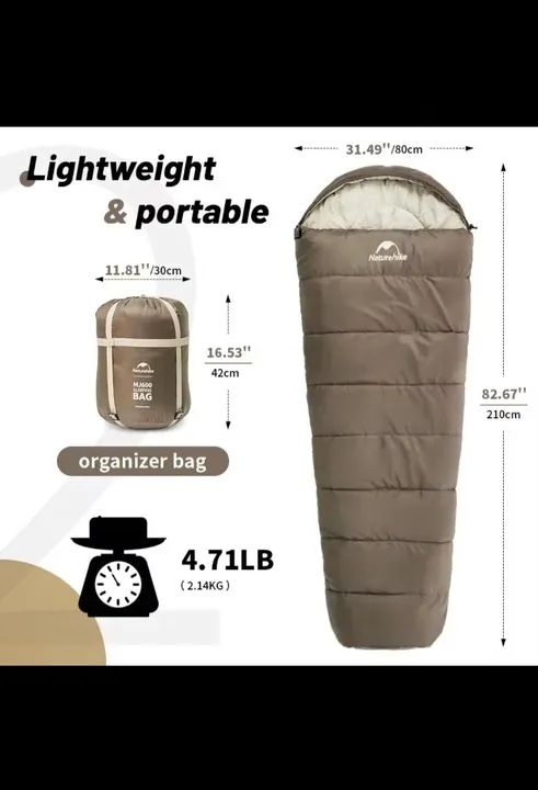 Saco de Dormir Naturehike Mummy Cotton MJ600 -5ºC | -12ºC - Foto 5