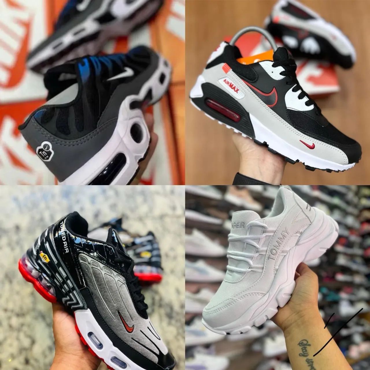 Tênis Nike TN asics e sandálias variadas - Vários Modelos e Cores